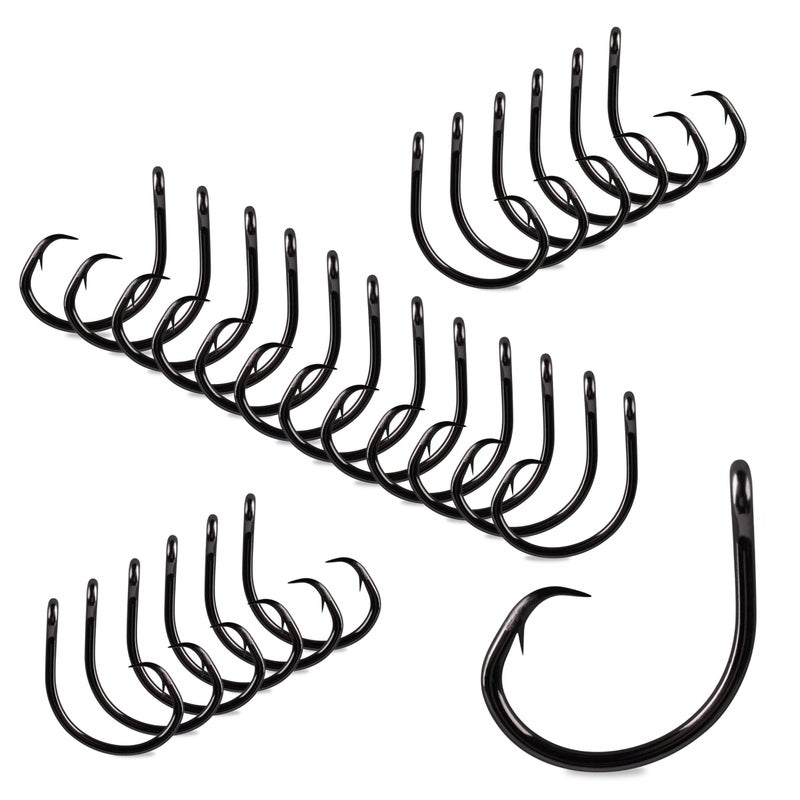 Mustad Demon Perfect Inline Circle Hook 39950NP, 3X Strong Fishing Hooks, Wide Gap Circle Hook Packs for Saltwater & Freshwater Fishing, Original Design Big Hooks, Black Nickel - Size 3/0-25 Packs - Image 1